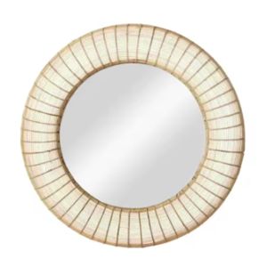 Espejo de Ratán Duradero Más Vendido, Forma Redonda, Diseño Tradicional, Artesanía en Madera para Decoración de Paredes, Año Nuevo - Product Image 1
