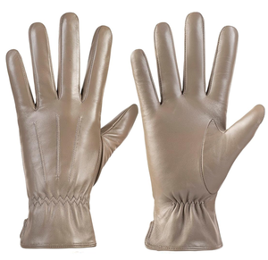 Gant de conduite en cuir pour dames en cuir Gants en cuir tendance pour femmes d'hiver avec écran tactile et textos coupe-vent - Product Image 4