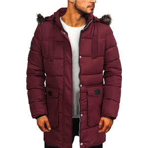 2025 chaqueta Parka Reversible a prueba de viento de invierno para hombre, abrigo de nailon de Color sólido con cremallera, prendas de vestir informales largas de talla grande, forro polar para exteriores - Product Image 2