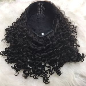 100% Extension de cheveux humains vierges bruts Curl profond droite cheveux vietnamiens frontale dentelle toupet femmes noires courte longueur suisse HD - Product Image 1