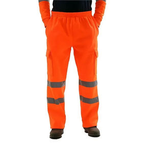 Adult Size <b>Men's</b> <b>Trouser</b> With Heavy Duty Pockets and Safety Reflective Tape <b>Trouser</b> for Construction Work - Product Image 1