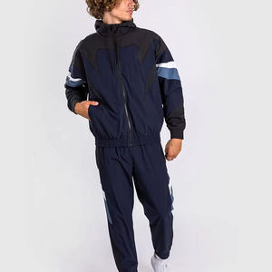 Ensemble de survêtement coupe-vent respirant de haute qualité pour hommes en nylon, logo personnalisé pour l'automne - Product Image 4