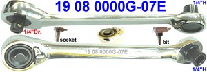 ODM OEM Clé à cliquet compacte à double tête 72T X 144.4mmL 15 mm de déport pour bricolage, fournisseur taïwanais - Product Image 2