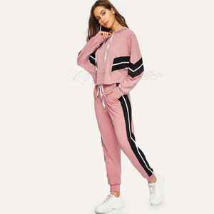 Wholesale XXL Size Women's Latest <b>Fleece</b> Jogging Tracksuit Windproof Breathable Hooded Outdoor Custom Logo Plain Zipper Winter - Product Image 1