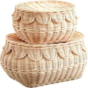 Panier à linge en rotin écologique fait à la main en gros Organisateur de vêtements léger et durable Parfait pour le supermarché - Product Image 1
