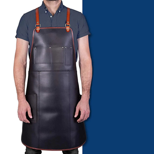 Delantal de cuero de último diseño, alta calidad, logotipo personalizado, cocina, delantal de cuero genuino, estilo de tendencia, delantales de PU para Unisex - Product Image 2