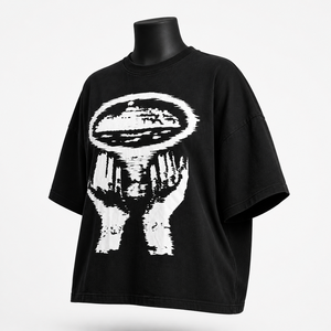 Camiseta Gráfica Extra Grande Personalizada para Mujer, Estilo Vintage, Negra, de Algodón, Streetwear, Corte Holgado - Product Image 3