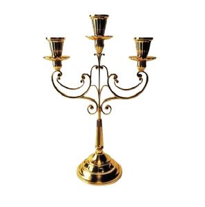Candelabre à 5 bras en métal plaqué or au design attrayant pour la décoration de table de mariage et de Noël, pièce maîtresse - Product Image 2