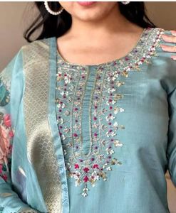 2024 nuevo vestido Kurti bordado de 3 piezas para mujer India traje Salwar Venta caliente precio al por mayor exportador Balaji para invierno - Product Image 6