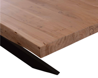 Table de salle à manger de cuisine pliable facile à déplacer, en bois d'acacia naturel massif durable à épaisseur élevée, avec des pieds en forme d'araignée robustes