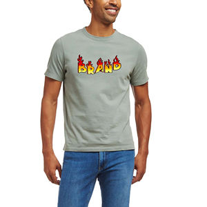 Nueva ropa de moda y de calle de alta calidad 100% algodón estampado hombro caído peso pesado Camiseta holgada de gran tamaño para hombres - Product Image 1