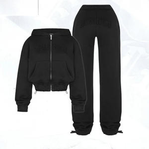 Ensemble sweat-shirt à capuche deux pièces pour hommes fournisseur OEM survêtement tricoté et respirant ensemble de streetwear fitness décontracté avec logo personnalisé - Product Image 6