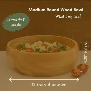 <b>Wood</b> <b>Salad</b> <b>Bowls</b> for Dinner, Party, Catering, Buffet, Wedding, Office, Restaurant, Serving, Mixing, Center piece, Fruits, Chips - Product Image 4