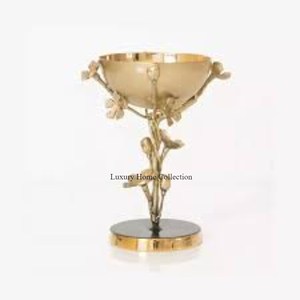 Brûleur et support d'encens Bakhoor aspect luxe poli et plaqué or pour la décoration de fêtes de mariage et de villa - Product Image 2