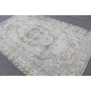 Alfombra Grande Vintage, Alfombra Turca de 6x9.4 pies, Alfombra de Lana Gris Estilo Suroeste - Product Image 3