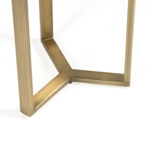 Mesa de centro redonda de metal de alta calidad de latón AK en oro acabado antiguo con mármol superior para muebles de Hotel y sala de estar - Product Image 3