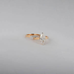 18KT Gold Plated <b>Wedding</b> Engagement Rings Classic Style Marquise Cut Eternity Lab Grown Certified Diamonds Ring for Women - Product Image 6