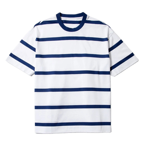 เสื้อยืดคอตตอน 100% แบบถักลายทาง พิมพ์ลายวินเทจ แขนสั้น ระบายอากาศ แห้งเร็ว รับผลิตตามสั่งขายส่ง - Product Image 1