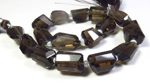 Cuentas de Cuarzo Ahumado Natural Facetadas, Hilo de 8 Pulgadas, Cuarzo Ahumado de 9-15 mm, Corte Nugget, Piedras Preciosas Sueltas para Collar - Product Image 4