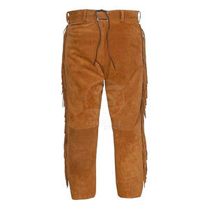 กางเกงหนังกลับชายแบบมีชายครุย ล้างสี ดีไซน์ล่าสุด ผลิตตามสั่ง MOQ ต่ำ ขายส่ง สำหรับขายออนไลน์ - Product Image 2