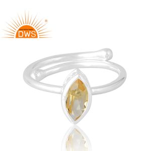 แหวนพลอยซิทรินธรรมชาติทำจากเงินสเตอริง925ขายดีเครื่องประดับออกแบบได้เองของขวัญสำหรับผู้หญิงสำหรับเธอ - Product Image 3