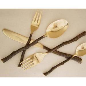 Washable Custom Logo <b>Black</b> Long Rectangular Handle & Gold Plated Luxury Hotel Wedding Flatware <b>Set</b> Gold <b>Cutlery</b> <b>Set</b> Flatware - Product Image 6