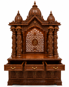Bollywood Style Floral Carved Teak Wood <b>Mandir</b> <b>For</b> <b>Home</b> Buy Traditional carved Pillar Solid Wood Hindu <b>Pooja</b> Temple Australia - Product Image 2