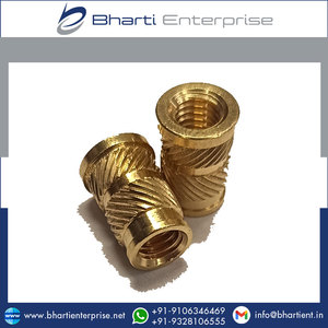 1/4" <b>Threaded</b> Brass <b>Insert</b> 26 TPI Ultrasonic Custom <b>Threaded</b> <b>Insert</b> With Natural Brass Finish for Plastic Industries - Product Image 3