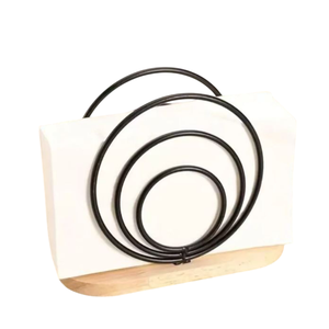 Porte-serviettes de mariage moderne en métal noir de haute qualité support de rangement anneaux de serviette personnalisables écologiques pour hôtels restaurants - Product Image 3