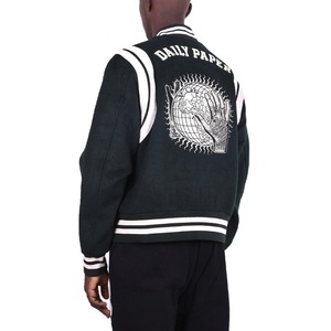 Veste de baseball varsity de style universitaire premium 2026, service OEM/ODM, manches en cuir véritable - Product Image 3