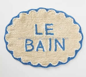 Alfombra de Baño 100% Algodón al por Mayor, Logotipo Personalizado, Hecha a Máquina, 1600 GSM, Patrón Geométrico, Varios Colores Disponibles para Uso en Hoteles - Product Image 2