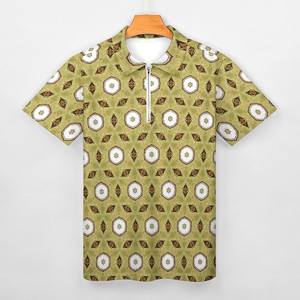 Polo de golf pour homme en coton 180 g/m² avec logo personnalisé de haute qualité, fermeture éclair 1/4, sublimation, col chemise - Product Image 1