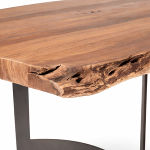 โต๊ะอาหารไม้สักแท้ทำมือ |   เฟอร์นิเจอร์ห้องรับประทานอาหารสไตล์อินดัสเทรียลโมเดิร์น |   โต๊ะไม้ขอบธรรมชาติ สำหรับใช้ในบ้าน ร้านอาหาร แบบธรรมชาติ - Product Image 2