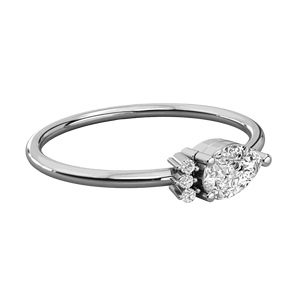 แหวนแต่งงานเพชรทรงกลมและทรงลูกแพร์น้ำหนักเบา - Product Image 4