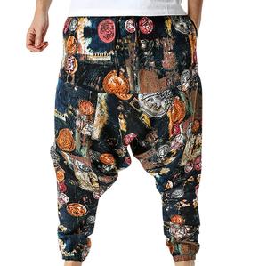 Service OEM, vente en gros personnalisée, pantalon de survêtement ample à entrejambe tombant, unisexe, décontracté, respirant, 100% polyester, taille élastique, extensible, large - Product Image 6