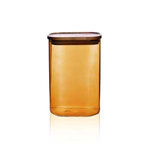 Tarro de Cristal Ámbar Rectangular Acacia 1200 Ml-Categoría de Producto Premium - Product Image 1
