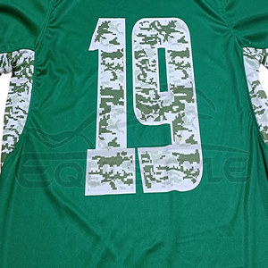 Ensemble maillot et short de football vert Impression par sublimation personnalisée Slogan col rond uniforme de football en coton et polyester pour hommes - Product Image 4