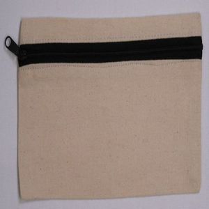 Custom Logo Printed Recycled Natural Cotton Canvas Gift Bag Gold Zipper Eco-Friendly Cosmetics Makeup <b>Zip</b> <b>Pouch</b> Customizable - Product Image 2