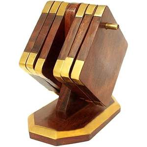 Posavasos de Madera con Acabado Esmaltado, Ligeros y Elegantes, Decoración de Mesa, Posavasos para Té y Café a un Precio Económico - Product Image 5