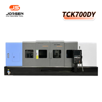 Tour CNC certifiée ISO9001 TCK700DY avec mandrin hydraulique creux de 15 pouces pour l'usinage de vannes de pompe