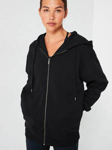 Vente chaude Logo Personnalisé Noir Essentiel Surdimensionné Zipper Up Sweat À Capuche Femme Anti-Rides Et Respirant Sweats À Capuche Vierges Pour Les Femmes - Product Image 6