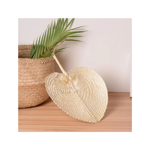 Ventilador de mano de bambú de fábrica/ventilador de mano de hoja de palma para fiesta de verano evento boda listo para enviar - Product Image 1
