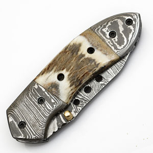 Couteau pliant en acier damas personnalisable poignée en bois confortable nouveau Design couteaux à lame fixe OEM de haute qualité pour le bricolage - Product Image 5