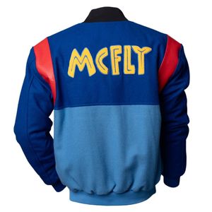 Chaqueta Varsity de Dos Tonos para Hombre, Tejido con Sensación de Lana, Paneles en Contraste, Cierre de Botones a Presión, Ribete Acanalado, Ropa Casual de Invierno - Product Image 2