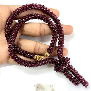 สร้อยคอลูกปัดโกเมนธรรมชาติทำด้วยมือพร้อมตะขอก้ามปูลูกปัดสีแดง - Product Image 4