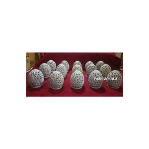 เชิงเทียนรูปวงรีทำด้วยมือที่สวยงามที่วางเทียนทีไลท์พร้อมการออกแบบดอกไม้สำหรับบ้านและของขวัญการตกแต่ง Diwali - Product Image 1