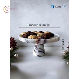 Soporte moderno para tartas de mármol blanco, artículos de cena románticos para bodas, fiestas, decoración de flores de mesa superior, pastel para servir de Color negro - Product Image 4
