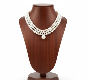 สร้อยคอมุกน้ำจืดแท้คุณภาพสูง งานฝีมือประณีต มีหลายขนาดและรูปทรง ดีไซน์คลาสสิก ระดับ AAA/AA สำหรับผู้หญิง - Product Image 1