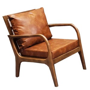 Revolving Comfortable GSD68056 Living Room Accent <b>Chair</b> with Wooden Frame and Faux Leather Cushion for Home Office - Product Image 2