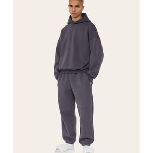 Trajes de chándal 550GSM para hombre, chándal de 2 piezas, conjuntos de trajes para correr, medio cuello alto y pantalones de chándal, entrenamiento informal - Product Image 3